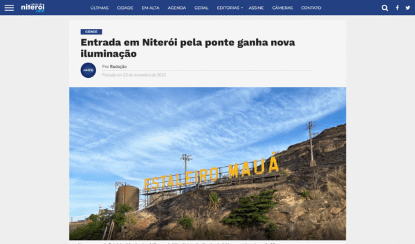 Entrada em Niterói pela ponte ganha nova iluminação