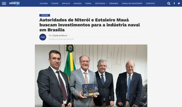 Autoridades de Niterói e Estaleiro Mauá buscam investimentos para a Indústria Naval em Brasília