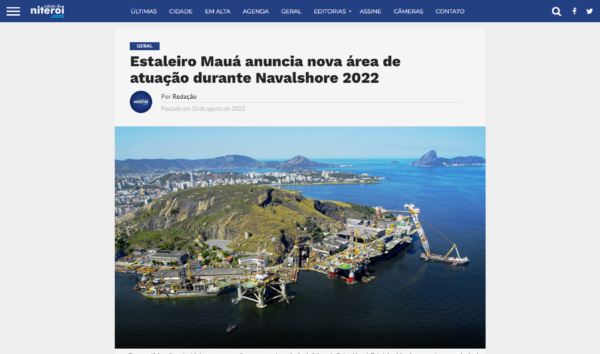 Estaleiro Mauá anuncia nova área de atuação durante Navalshore 2022