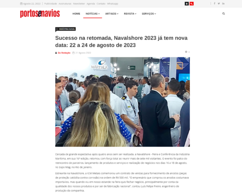 Sucesso na retomada, Navalshore 2023 já tem nova data: 22 a 24 de agosto de 2023