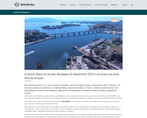 Estaleiro Mauá foi um dos destaques da Navalshore 2022 e anunciou sua nova área de atuação