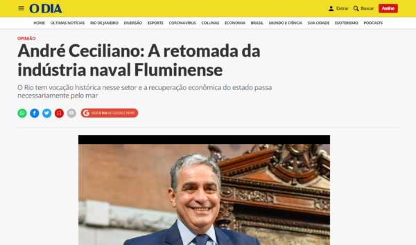 André Ceciliano: A retomada da indústria naval Fluminense