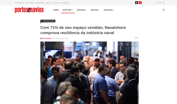 Com 71% de seu espaço vendido, Navalshore comprova resiliência da indústria naval
